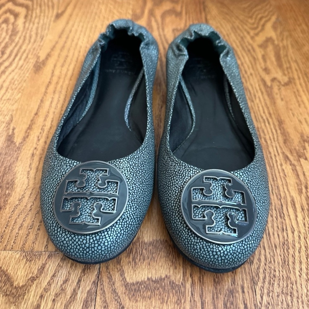 Tory Burch Reva Logo Ballet Flats Women’s Size 7.5 StingRay